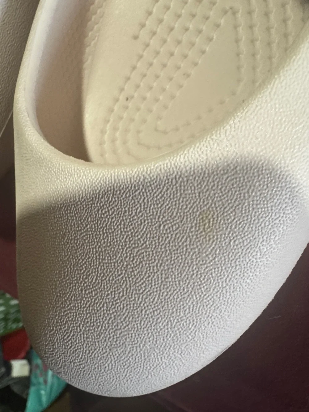 CROCS kids pink Slip-On Ballet Flats they have a little stain on left shoe